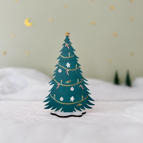 Décoration de Noël en bois, majestueux sapin de Noël