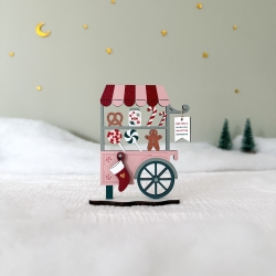 Village miniature de Noël, Chariot de gourmandises en bois