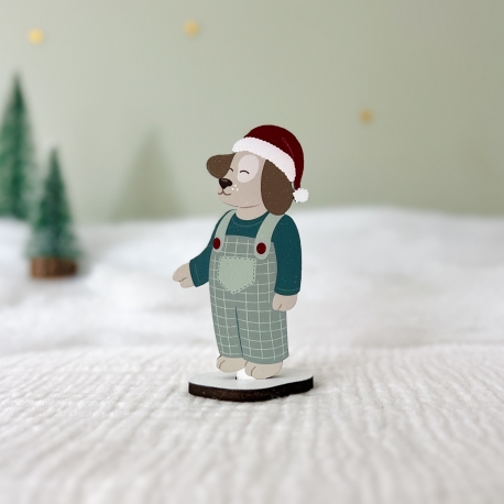 Village de Noël en bois, Cyprien le chien