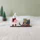 Lapin et luge de cadeaux, figurine en bois de Noël