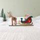 Figurine de Noël artisanale en bois, traineau du Père Noël