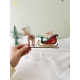 Figurine de Noël artisanale en bois, traineau du Père Noël