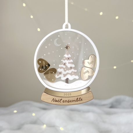 Boule de Noël personnalisée, Boule à neige féérique