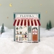 Fleuriste boutique miniature, village de Noël en bois