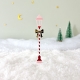 Lampadaire au noeud rouge, accessoire décor village miniature Noël