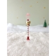 Lampadaire au noeud rouge, accessoire décor village miniature Noël