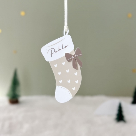 Suspension sapin de Noël bottes, décoration symbolique famille