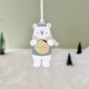 Boule de Noël personnalisée, ourson en hiver
