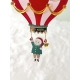 Suspension sapin de Noël personnalisée, Montgolfière rétro coloré
