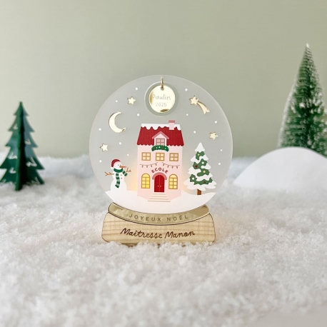 Photophore de Noël personnalisé Paysage d'hiver